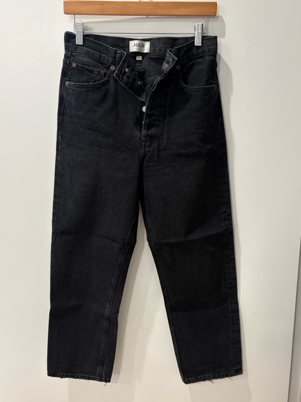 Size 24 - Agolde 90s Crop Jeans - Pitch/washed black